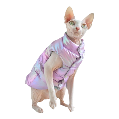 黑宝宝猫咪羽绒服双面穿、防风