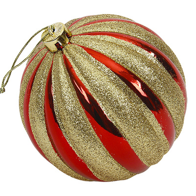 圣诞树装饰品小挂件金红彩绘球