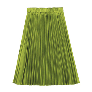 Little Naive女童裙子多巴胺半裙秋冬儿童半身裙洋气百褶半身裙