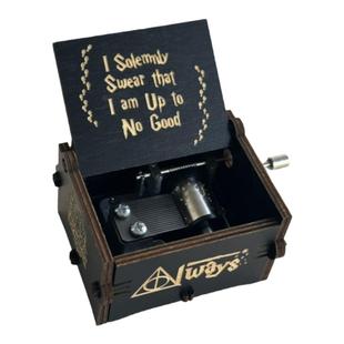 哈利波特海德薇手摇木质音乐盒迷你八音盒发条创意复古生日小礼物