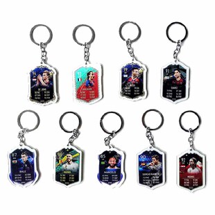 本队21球星卡挂件莫德里奇拉莫斯阿扎尔数据卡钥匙扣梅西周边