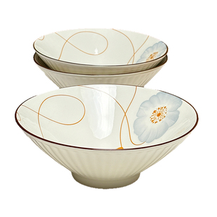 8英寸面碗个人专用精致釉下彩陶瓷拉面碗2026新款斗笠碗面条大碗