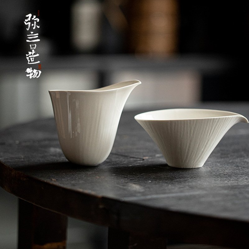 弥言日式手工陶瓷公道杯功夫茶具草木灰分茶器茶海景德镇公杯匀杯