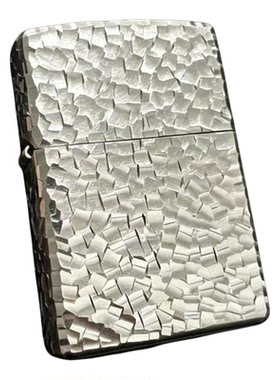 ZIPPO煤油打火机盔甲镀银碎冰冰