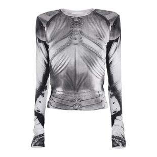 AE30 Saint 未来赛博姬AI铠甲印花 修身长袖打底上衣T恤