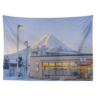 小武拉莫 富士山下背景布ins卧室装饰墙布房间宿舍布置挂布直播布
