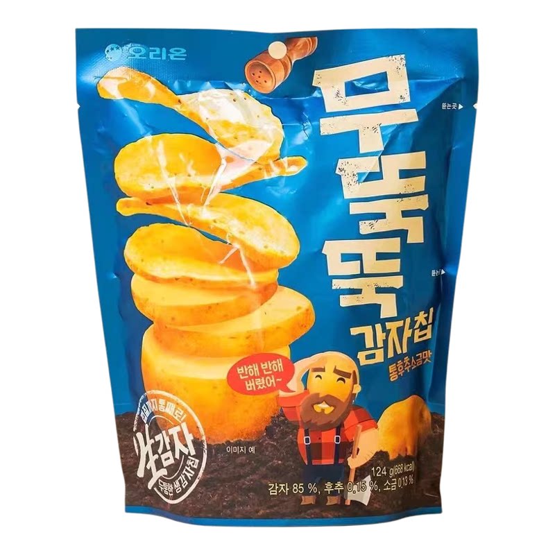 韩国进口食品好丽友木薯嘟嘟椒盐味土豆片薯片原生切片60g小零食