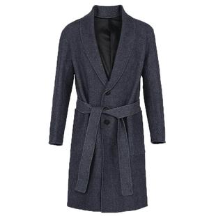 【羊毛浴袍款】CALLISTO男士秋季中长款羊毛呢大衣保暖光泽柔软
