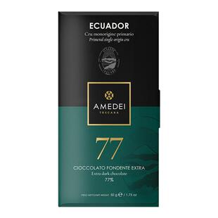 意大利进口Amedei娅曼蒂厄瓜多尔77%黑巧克力排块零食50g