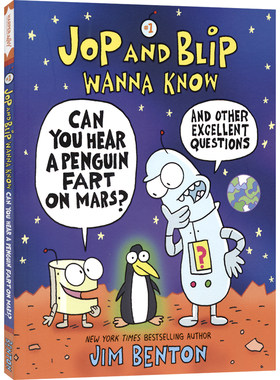 Jop and Blip Wanna Know 1 Can You Hear a Penguin Fart on Mars 你能听到火星上的企鹅放屁吗 全彩漫画 英文原版进口儿童图书