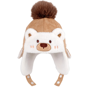 嘟嘟啦冬季款雷锋帽保暖护耳帽婴幼儿童帽子男女宝宝毛绒帽子保暖