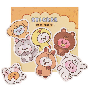 BT21防弹少年团BABY动物园手账贴纸套装日记本电脑卡通装饰贴画