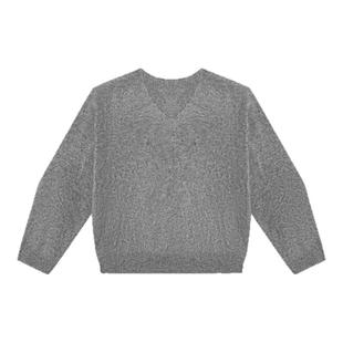 HONORE古月  慵懒老钱感100%进口白羊绒小v领宽松打底