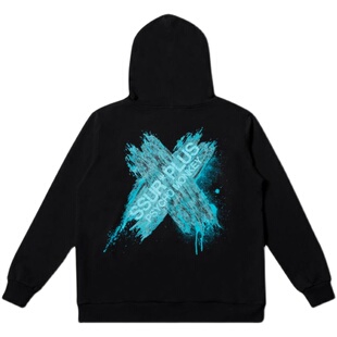 SSUR x PCMY新品刷漆泼墨卫衣情侣男女套头帽衫街头帽衫潮