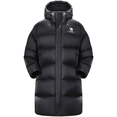 骆驼女装羽绒服中长款2025冬季新款保暖连帽面包服服羽绒衣外套