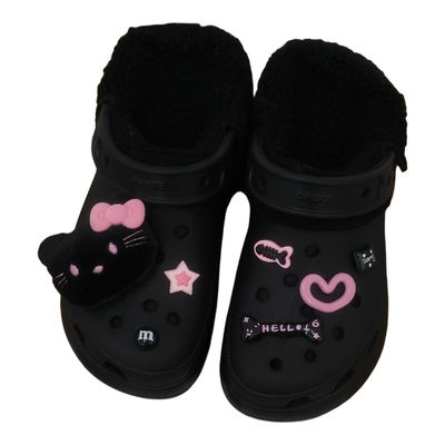 Mkop洞洞鞋毛绒内胆保暖棉厨师鞋适配卡骆驰Crocs/Cross云朵泡芙