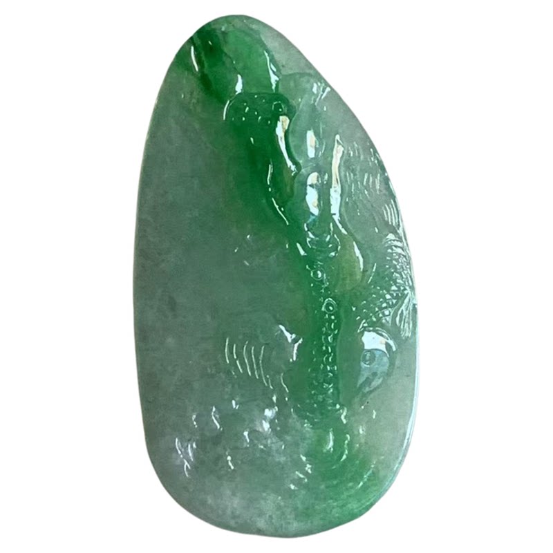 缅甸翡翠连年有余一品清廉吊坠