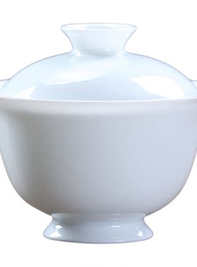 翰文堂薄胎大撇口高温瓷盖碗茶具