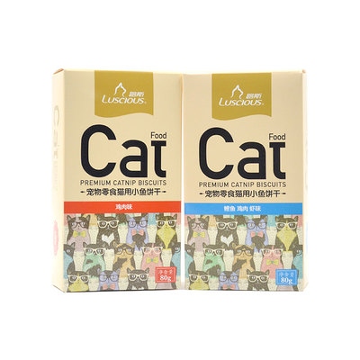 猫薄荷宠物零食路斯洁齿小鱼饼干