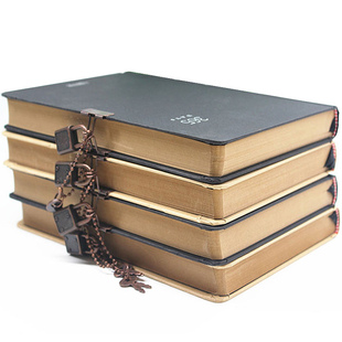 365天日记本手账本男生礼物加密空白带锁计划本纯色横线笔记本子