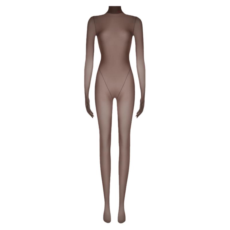 涞觅「蝉翼」5d全包连体衣女高级性感长袖薄款丝滑油亮裸感紧身衣