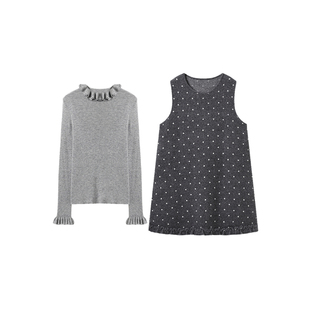 西町村屋韩系波点套装女装2025冬季新款可爱减龄内外套XHAD10962