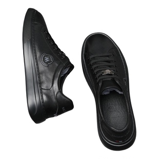 头层牛皮男鞋春季2026新款真皮休闲鞋男百搭软底黑色板鞋男款透气