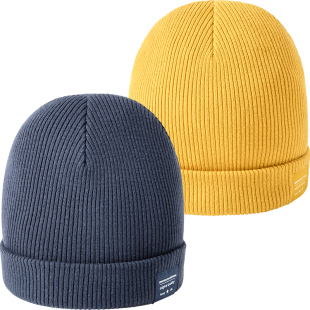 伊米伦纯棉针织帽男女儿童户外舒适保暖宝宝帽子双层毛线帽套头潮