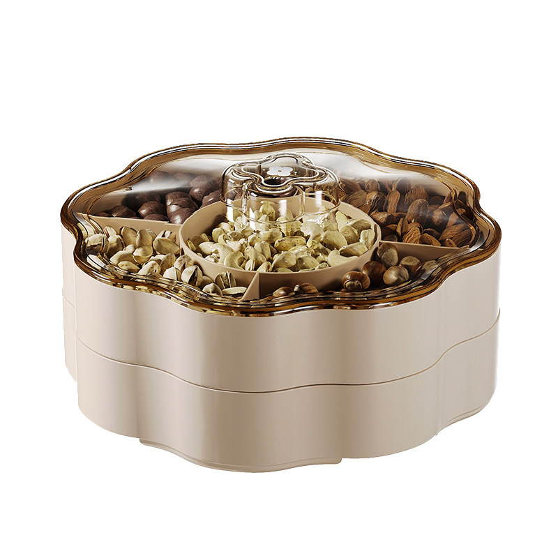 轻奢干果盘家用客厅茶几坚果瓜子收纳盒过年糖果盒水果零食摆放盘