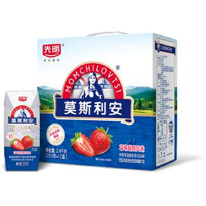 光明莫斯利安草莓酸酪风味酸牛奶200g*12盒