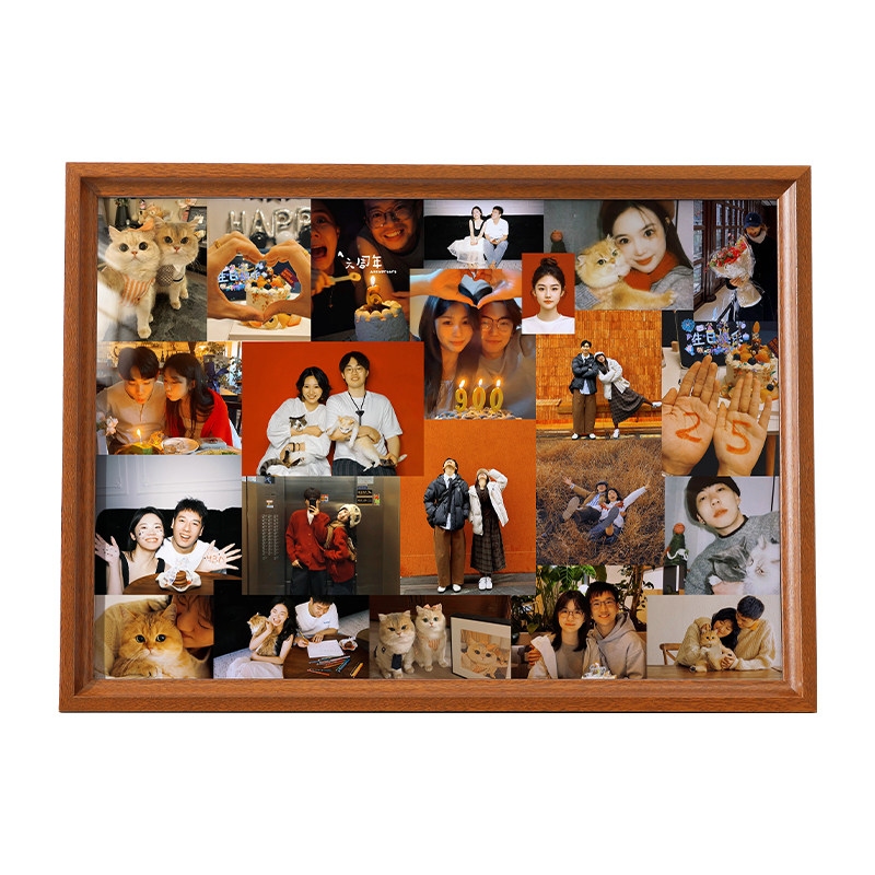 情侣周年纪念相框洗照片定制diy打印婚纱照多张相片拼图摆台空框