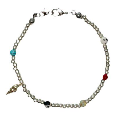 waki银色沙滩串珠手链首饰