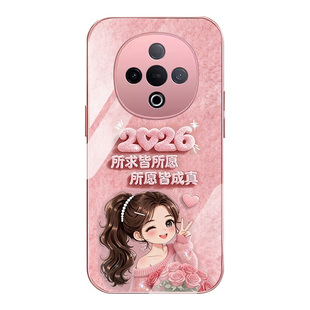 适用vivoY300手机壳y300pro所求皆所愿y300i金属漆玻璃y300pro+防摔卡通可爱女款