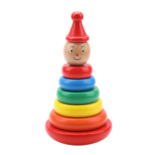 宝宝蒙氏早教彩虹塔叠叠乐婴幼儿童不倒翁套叠圈堆堆乐益智玩具