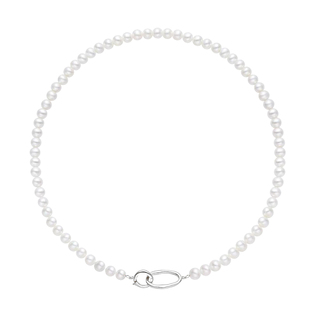 碎银子珍珠项链真多麻灰紫色不规则巴洛克双圈扣锁骨链