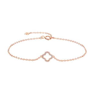 TSL谢瑞麟幸运之选系列18K金钻石手链花形镶钻玫瑰金手饰64855