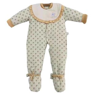 400克纯棉花连体衣冬加厚包脚棉衣6-12个月男女宝宝加厚开档棉衣