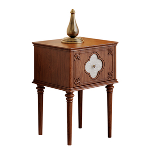 大司马法式复古床头柜2024新款卧室床边窄柜可移动小型实木床头柜