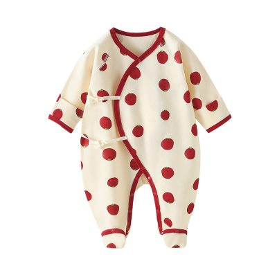翘脚鸭婴儿包脚连体衣春秋款新生儿纯棉爬服哈衣满月男女宝宝衣服