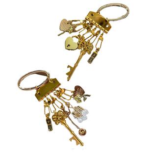 原创金色系钥匙扣巴洛克华丽富贵包包挂件复古配饰lolita精致礼物