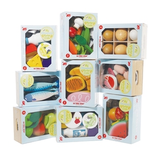 LE TOY VAN木制玩具超市&商店系列角色扮演过家家生鲜商品组合