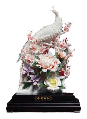 东方泥土 《丹凤朝阳》摆件 家居客厅玄关电视柜高档乔迁新居礼品