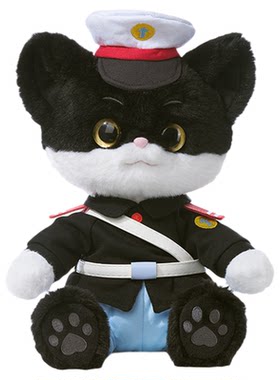 上美影普莱美20cm黑猫警长猫咪玩偶可换装棉花娃娃公仔毛绒玩具