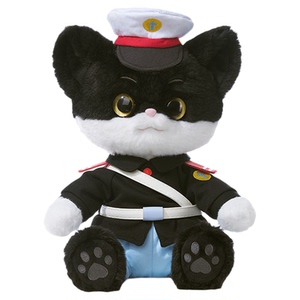 上美影普莱美20cm黑猫警长猫咪玩偶可换装棉花娃娃公仔毛绒玩具