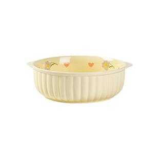 高颜值酸奶碗奶油风甜品碗釉下彩双耳汤碗陶瓷蒸蛋碗空气炸锅烤碗