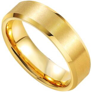 素圈戒指男士钨金镀黄金高级感指环个性宽女食指简约尾戒男戒单身