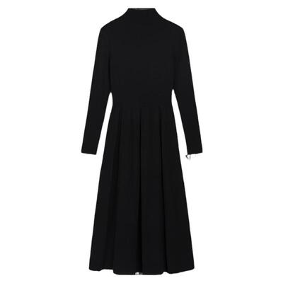 打底毛衣裙设计感拼接长裙