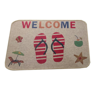 浴室简约卡通家用细麻防滑地垫