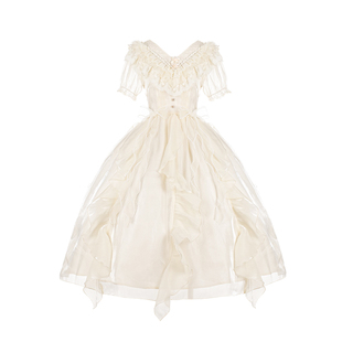 【浮光曲op】withpuji原创设计双色V领cla系双子lolita 连衣裙