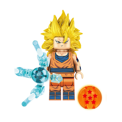 七龙珠赛亚人孙悟空拼装积木人仔